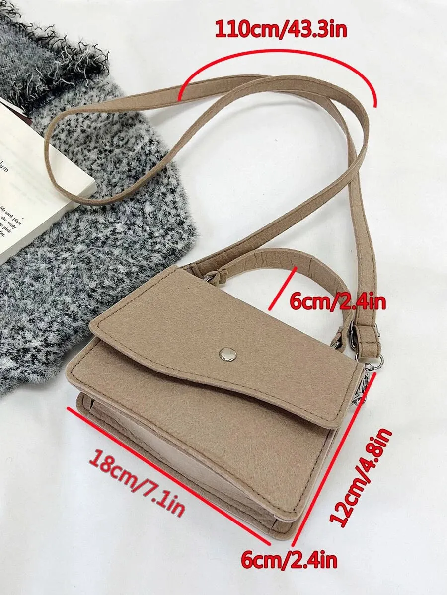 14911 1c-028 Bolsa cuadrada mini con solapa fieltro