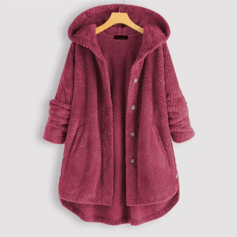 Alana | Chic Ribbed Coat with Elegant Hood