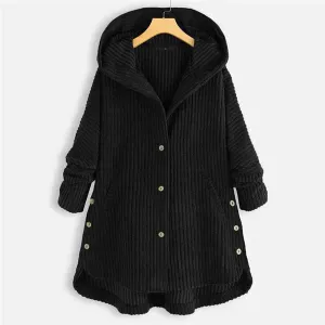 Alana | Chic Ribbed Coat with Elegant Hood