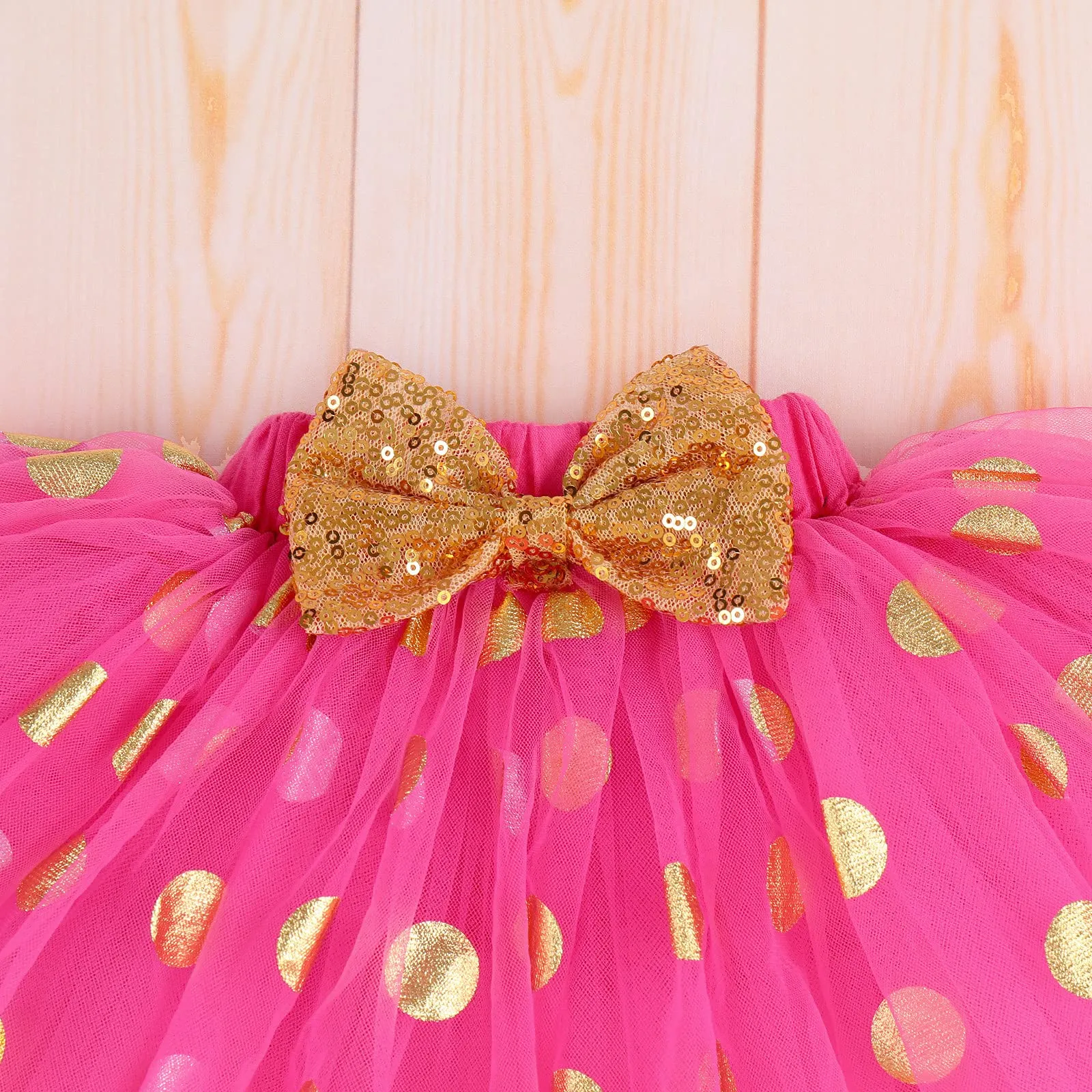 Baby Girl 1st Birthday Outfit Long Sleeve Polka Dots Romper Tutu Skirt Mouse Ears Headband Fancy Dress up Costume Winter Fall Dress Clothes Set for Cake Smash Photo Shoot Hot Pink 1st Birthday 1 Year