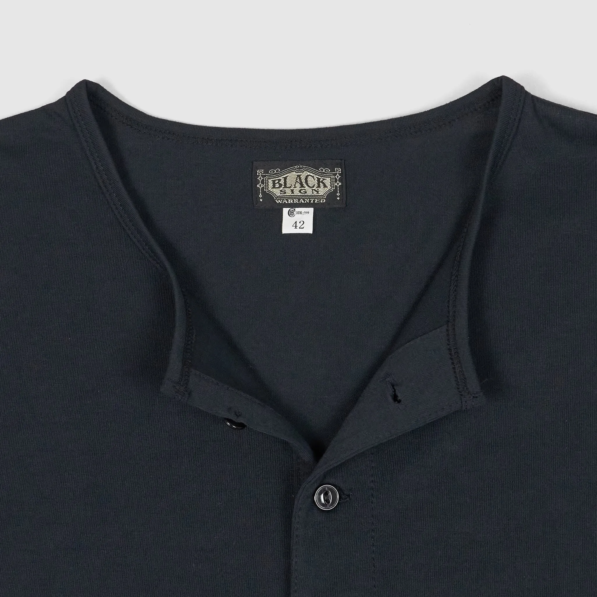 Black Sign Short Sleeve Henley T-Shirt