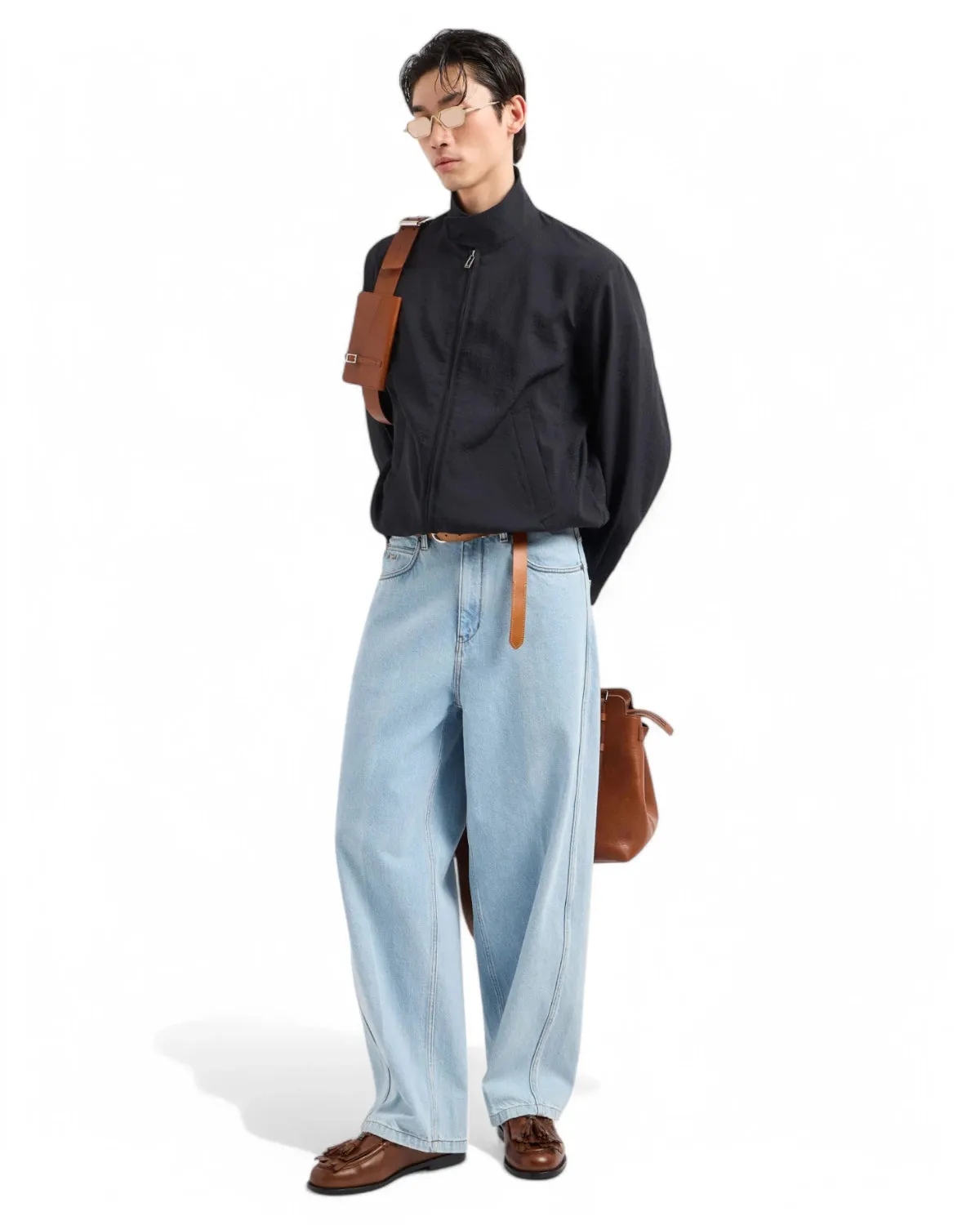 Blouson in Nylon Seersucker Leggero con Zip