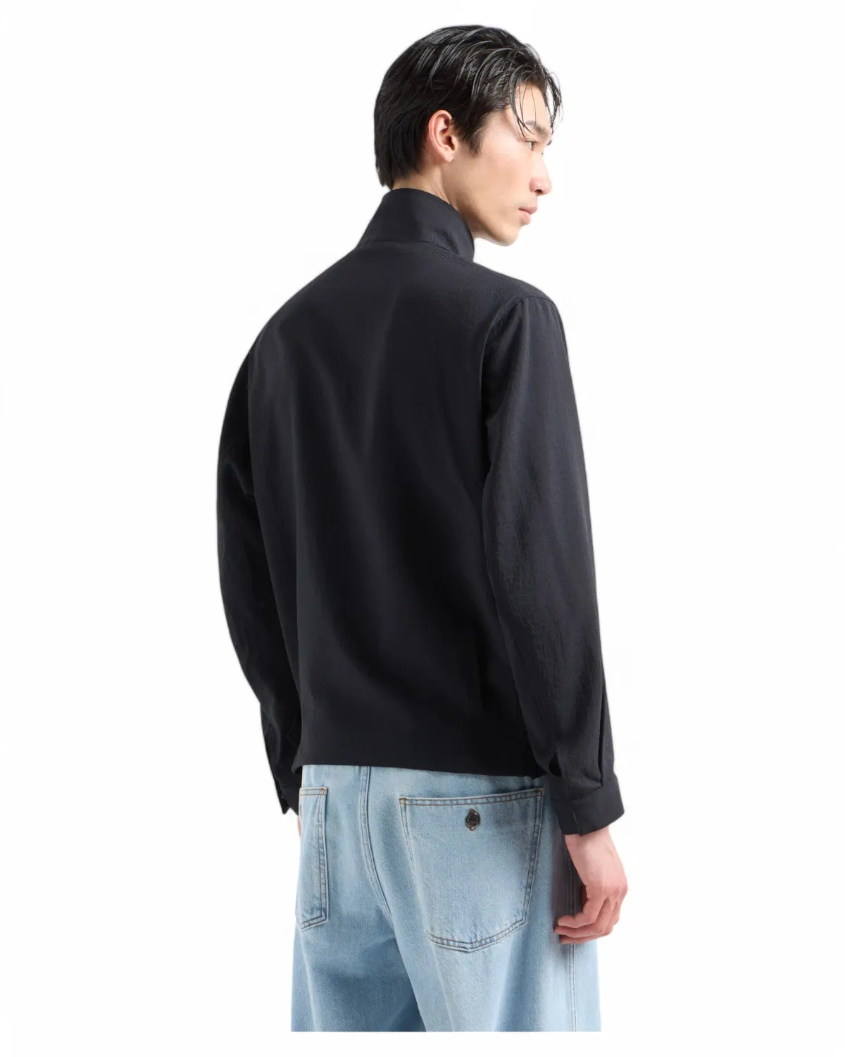 Blouson in Nylon Seersucker Leggero con Zip