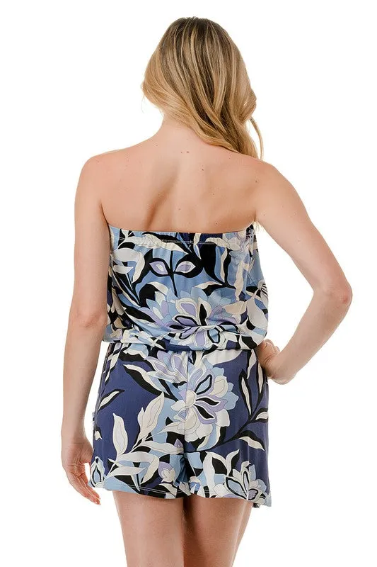 Blue Tropics Romper
