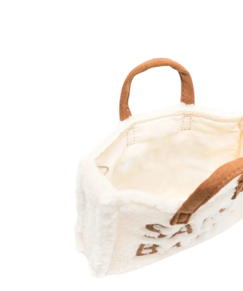 Borsa per Telefono in Tessuto Teddy Bianco con Logo Ricamato Saint Barth