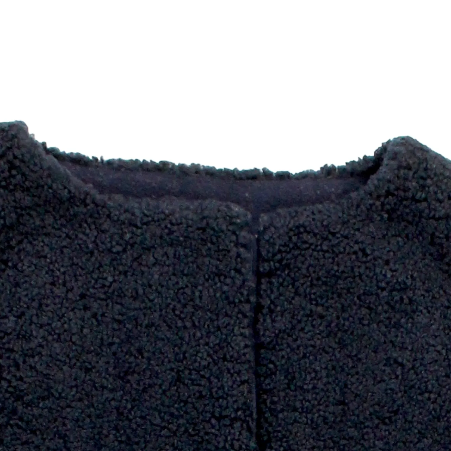 Hush Navy Collarless Teddy Coat