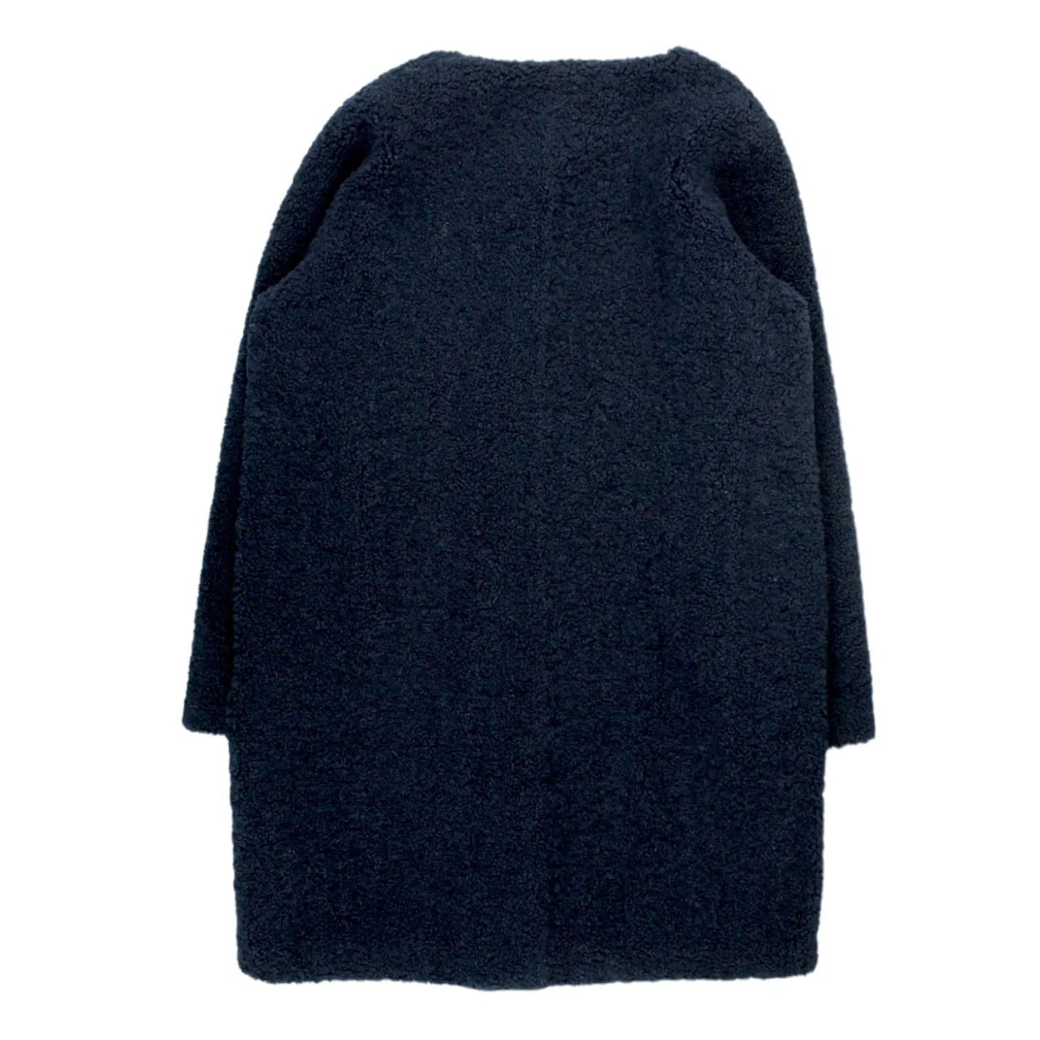Hush Navy Collarless Teddy Coat