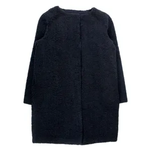 Hush Navy Collarless Teddy Coat