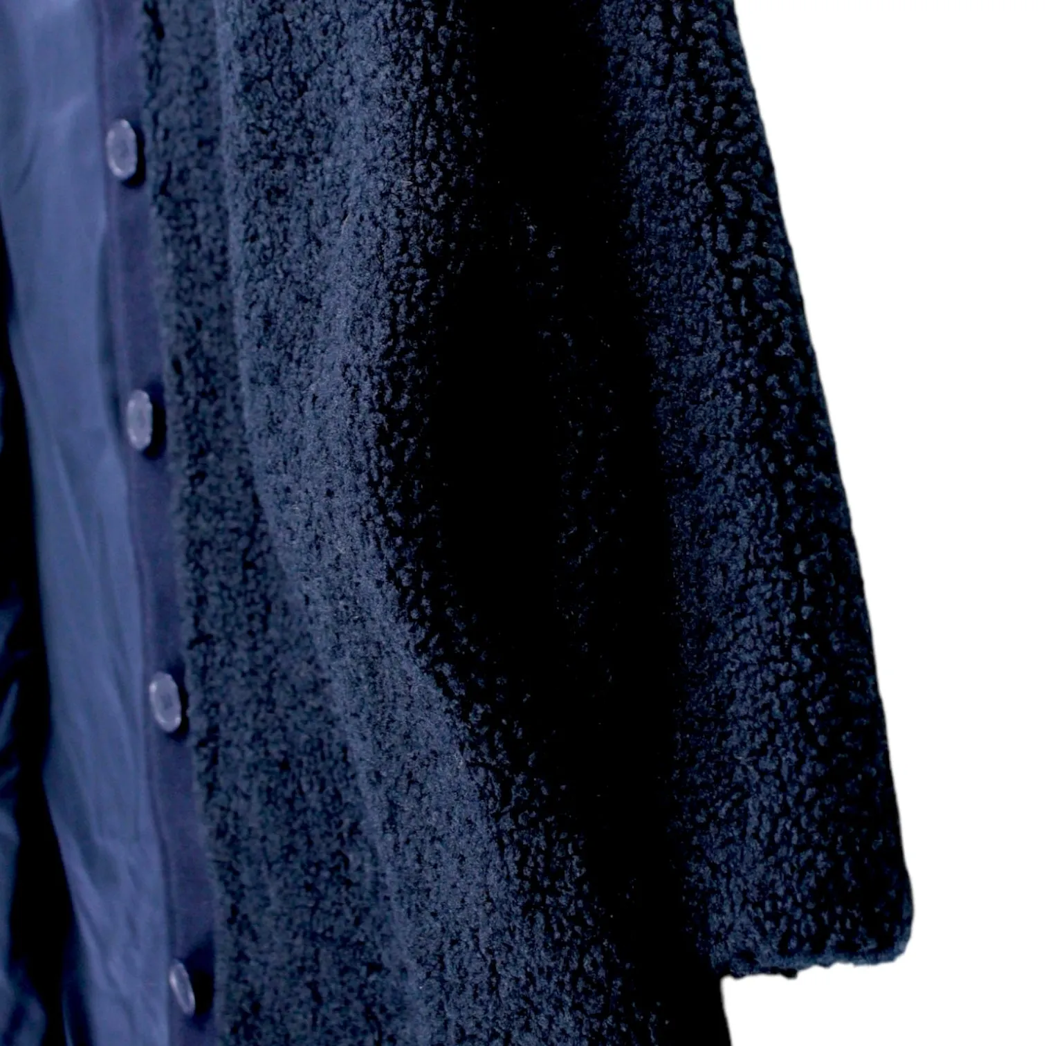 Hush Navy Collarless Teddy Coat