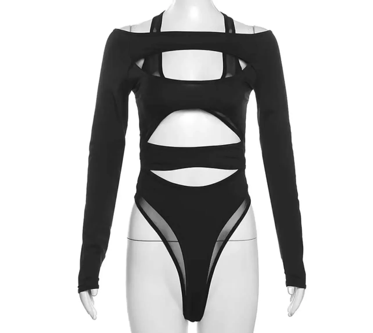Jumpsuit with cutout design. Trendy Women's Bodysuit.