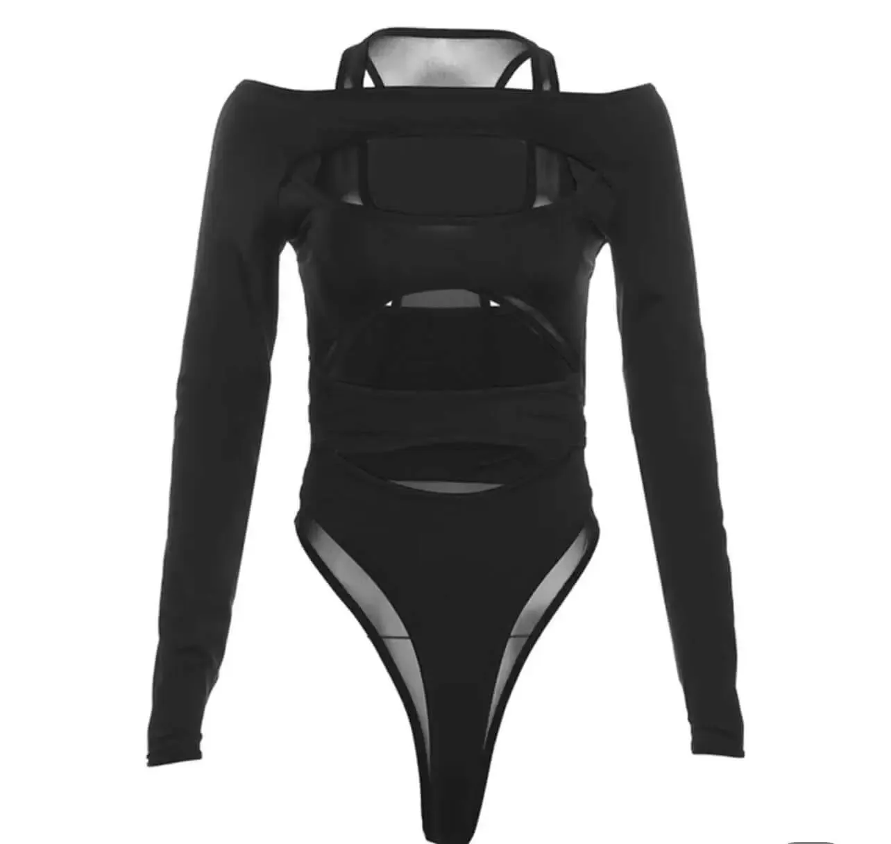 Jumpsuit with cutout design. Trendy Women's Bodysuit.