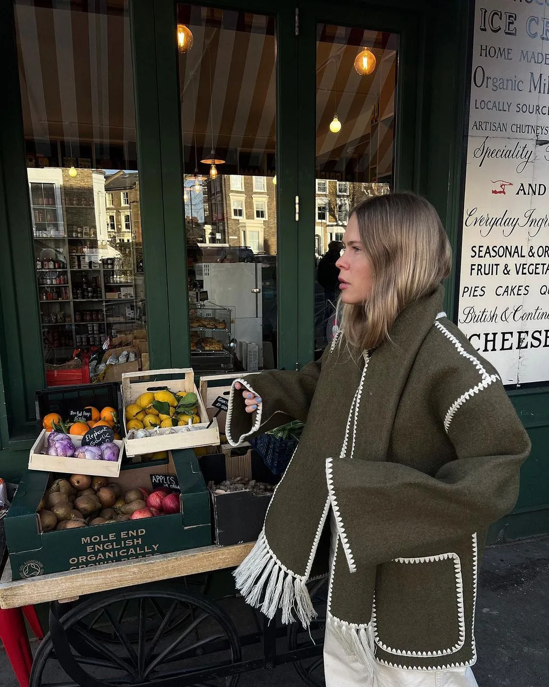 Lillian Stand Collar Coat with Scarf