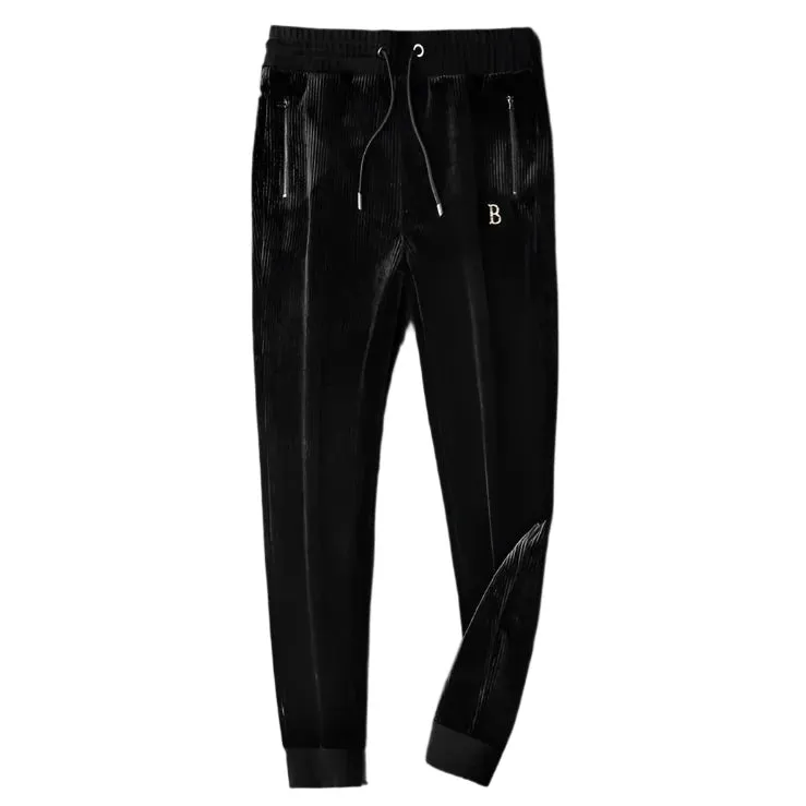 Men's Luxury Gold Velvet Two-Piece Leisure Sports Hooded Set – Loose Fit, Perfect for Autumn and Winter