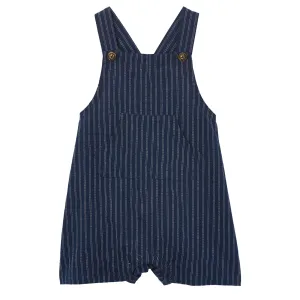 Milky Navy Stripe Linen Overall
