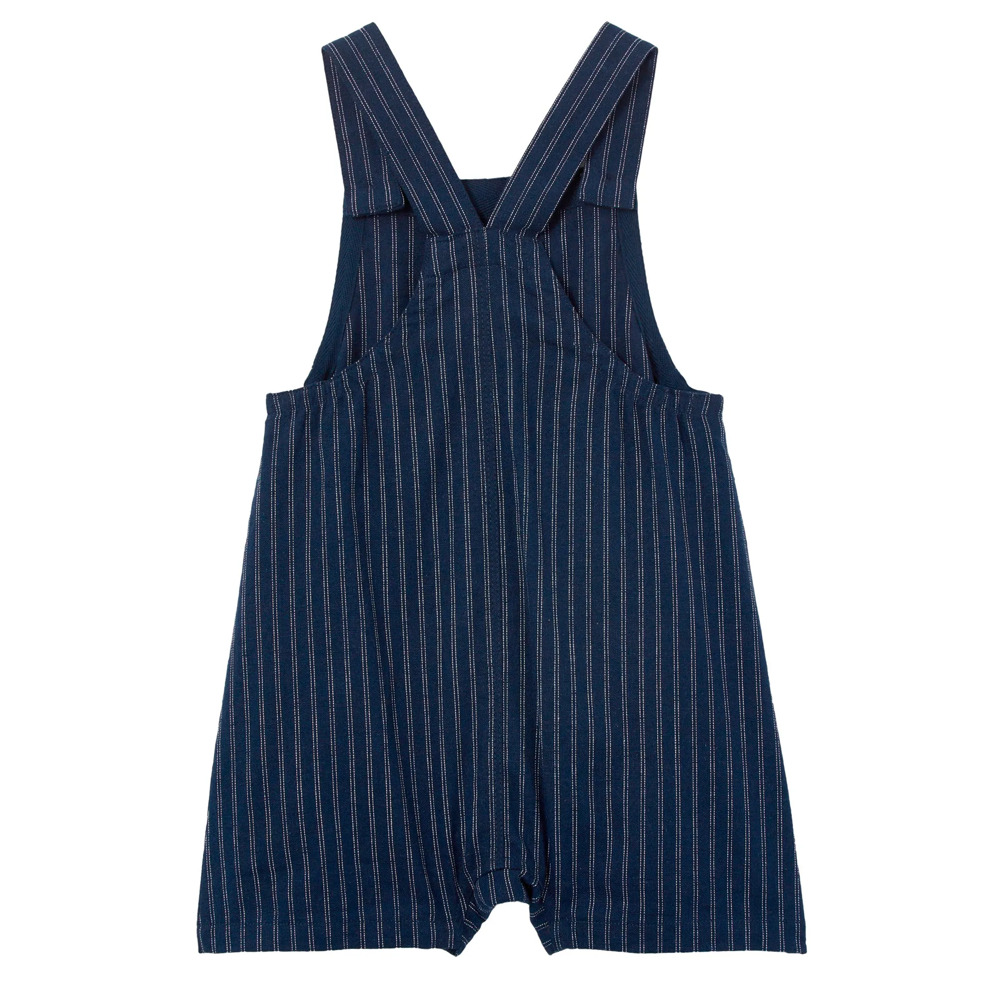Milky Navy Stripe Linen Overall