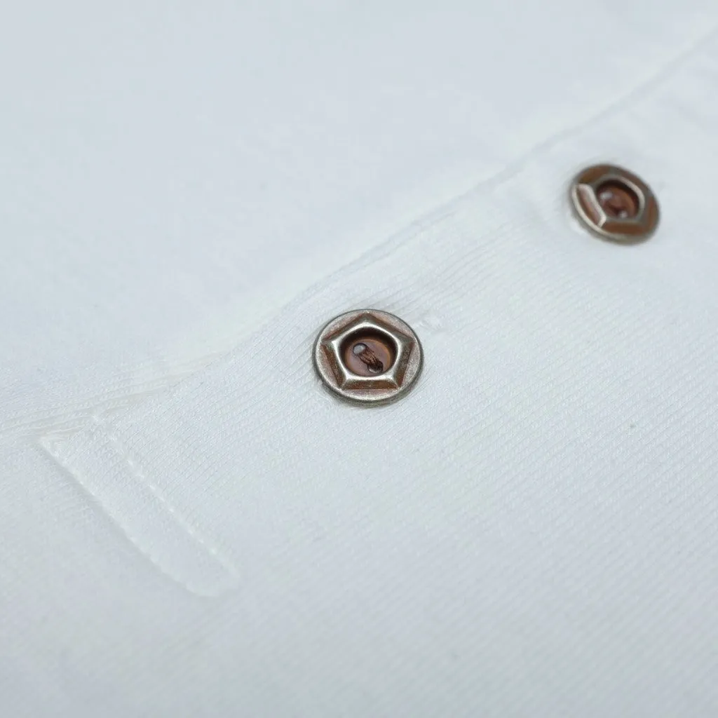 Pre-Order: Studio DArtisan Suvin Gold Long Sleeve Henley Shirt – Classic White
