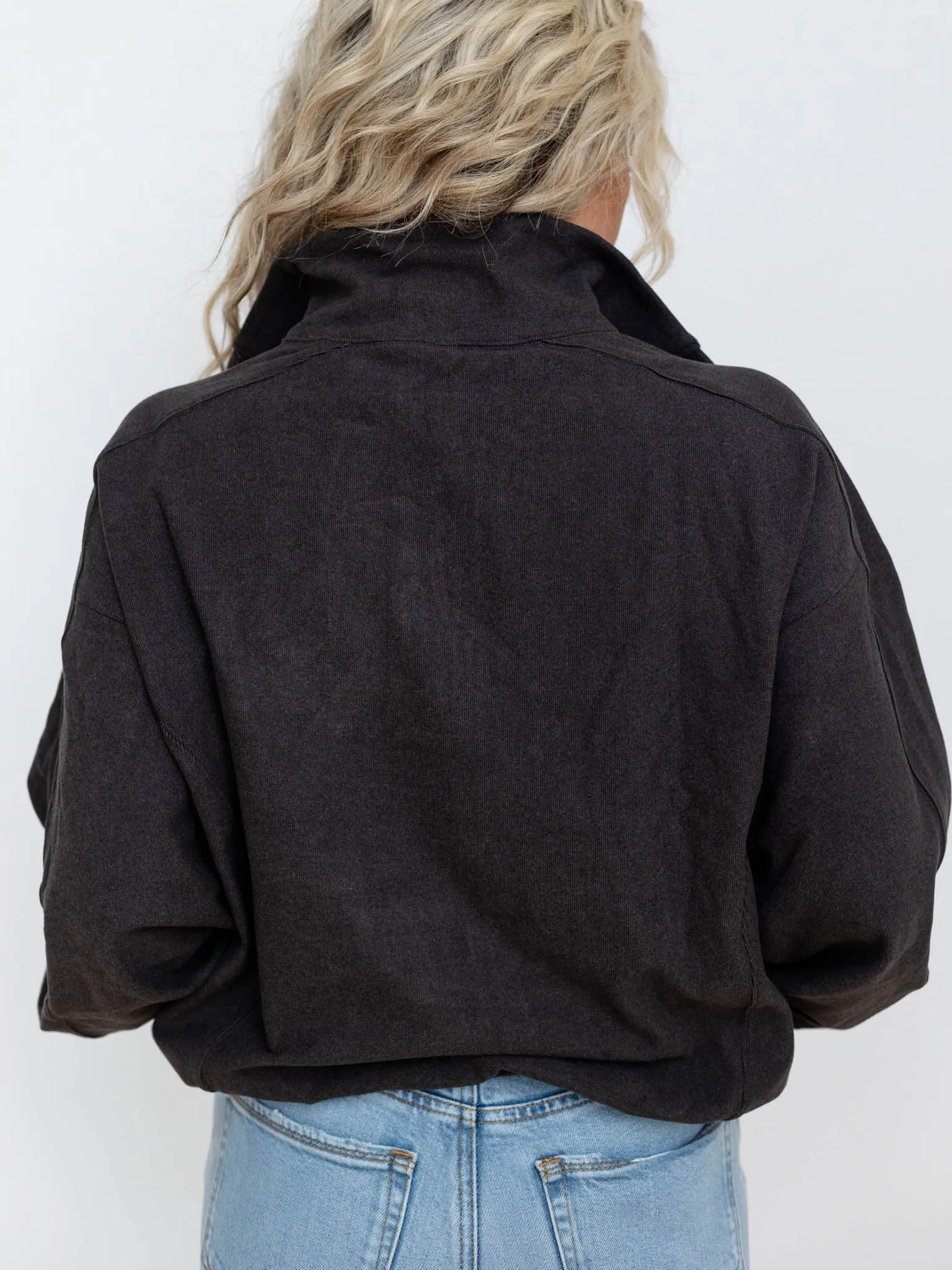 Rib Brushed Long Sleeve Button Up