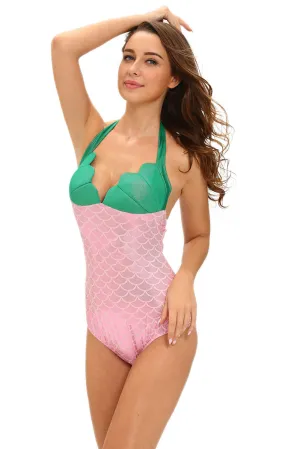 Sexy Green Pink Twinkle Little Mermaid Teddy Costume