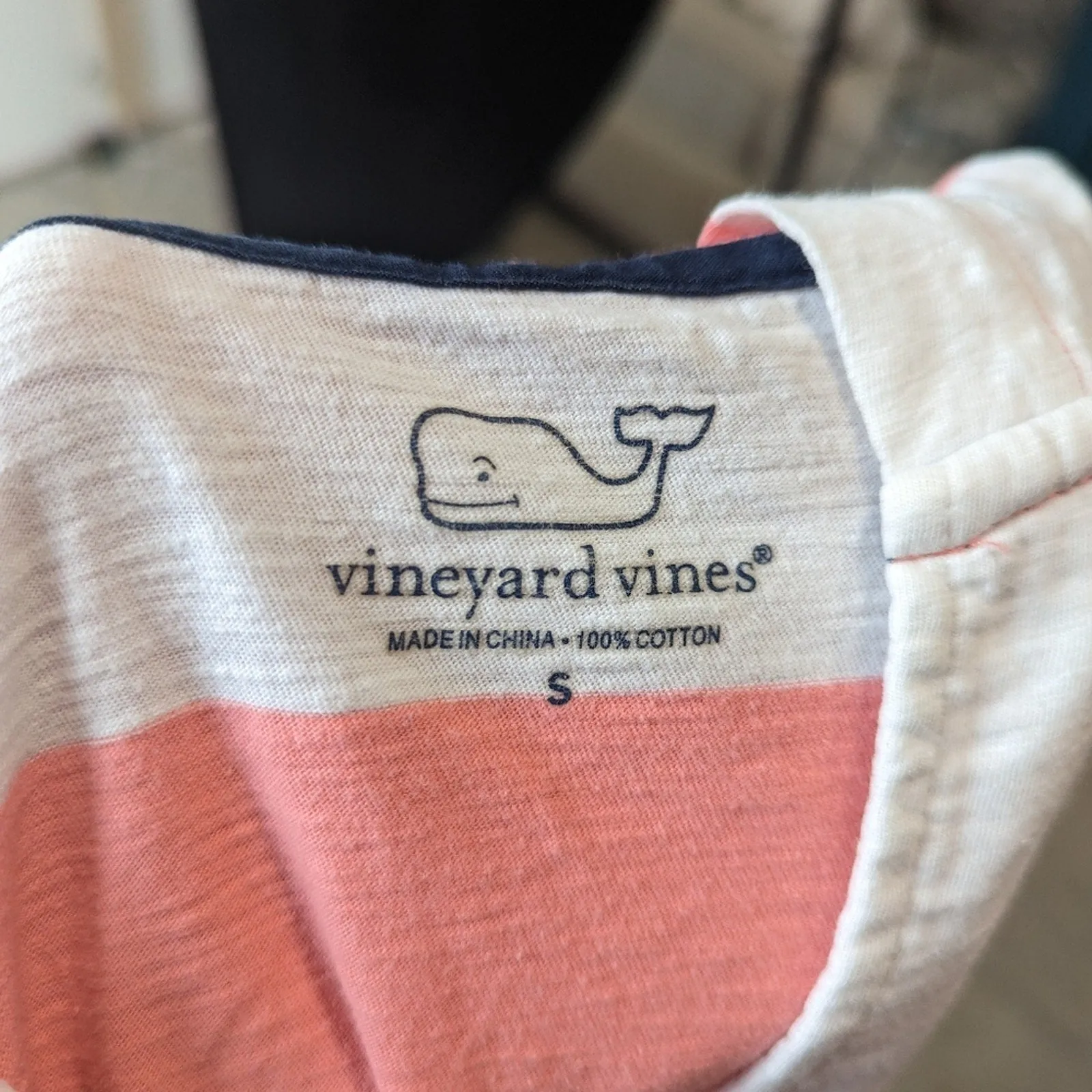 Vineyard Vines Stripped Hooded Tee Shirt - Small