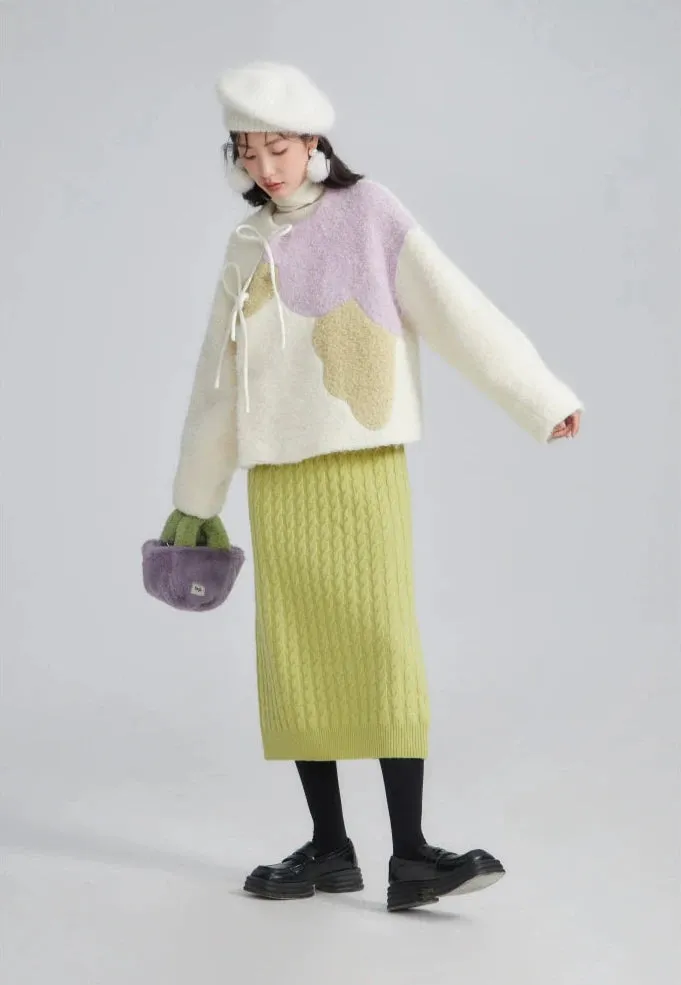 Zhuangse Mudan 撞色牡丹 Contrasting Peony Petals New Chinese Style Teddy Wool Qipao Jacket
